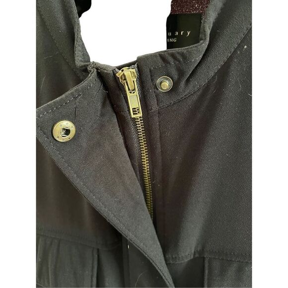 Sanctuary Women’s Vest SZ L Full Zipper RN#95377 Black 4 Front Pockets Drawstrin - Picture 5 of 10